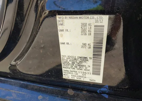 2013 Nissan Altima 2.5 Sv z USA, uszkodzony, nr VIN 1N4AL3AP9DC159635